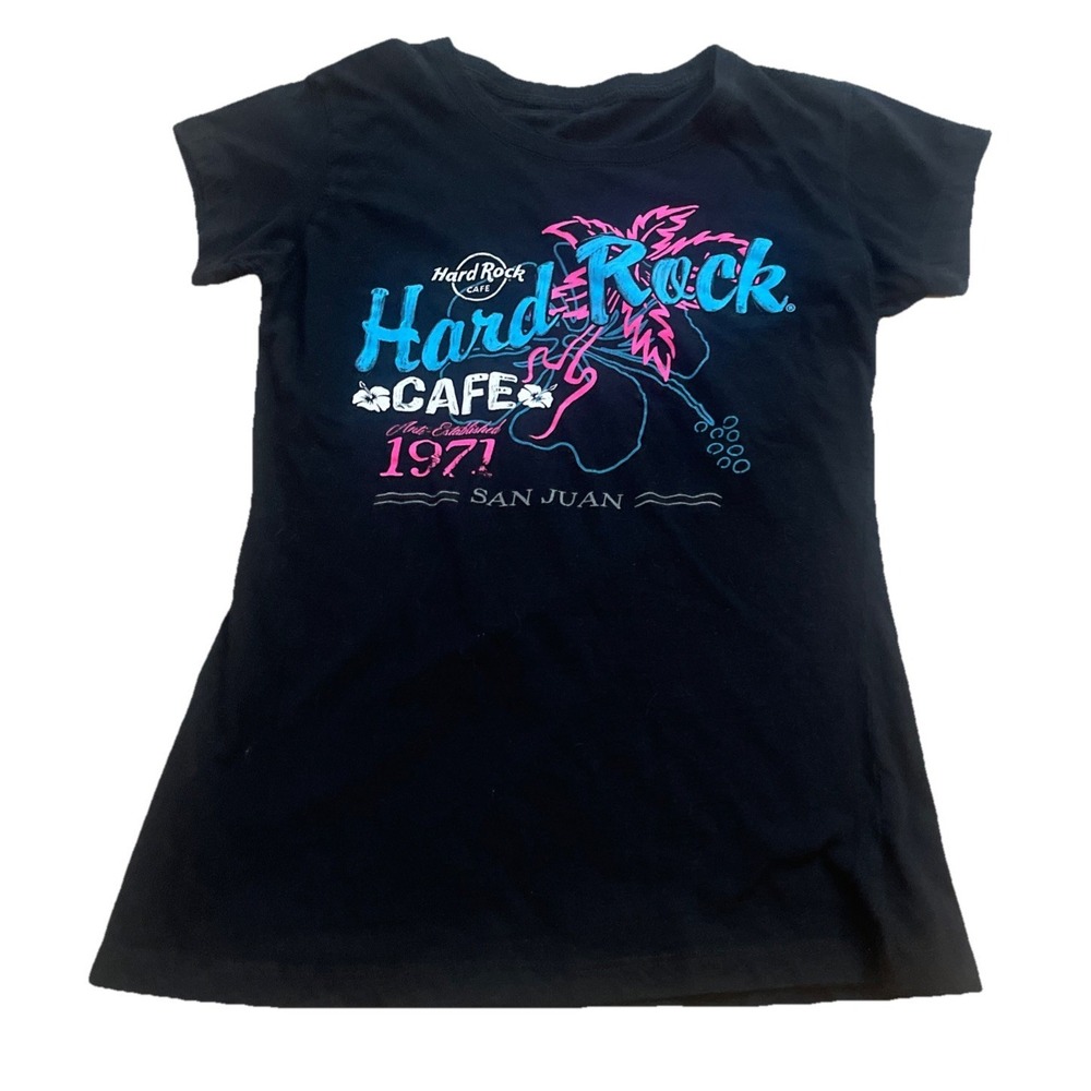 Hard Rock Cafe San Juan T-Shirt Size Women's Size Medium Black Est 1971